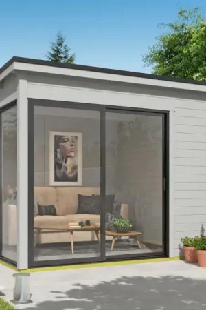 Outdoor Life Tuinhuis Julia 28 mm Vuren Platinum Grey 295 x 295 cm Tijdelijk Beschikbaar